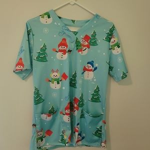 Better soft holiday snowman scrubs